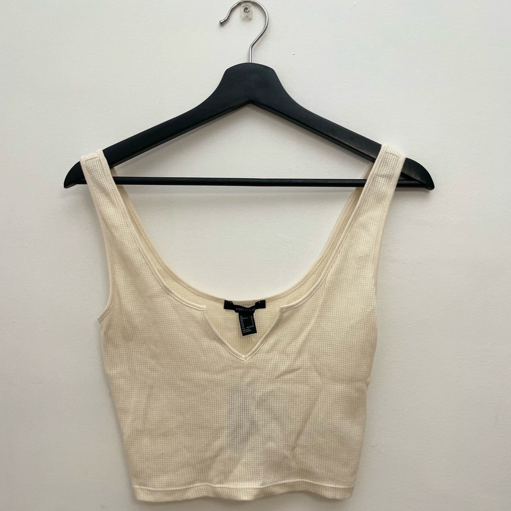 FOREVER 21 WAFFLE KNIT TANK TOP